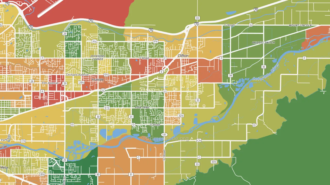 Clifton, CO Map of Drug-Related Crime Rates