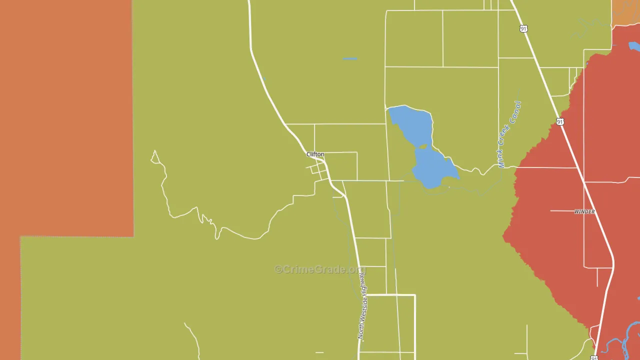Clifton, ID Map of Drug-Related Crime Rates