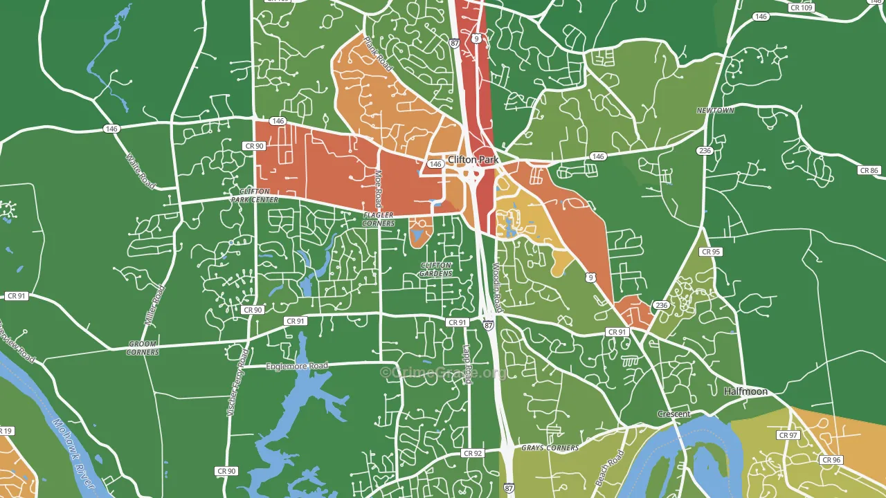 Clifton Park, NY Map of Drug-Related Crime Rates