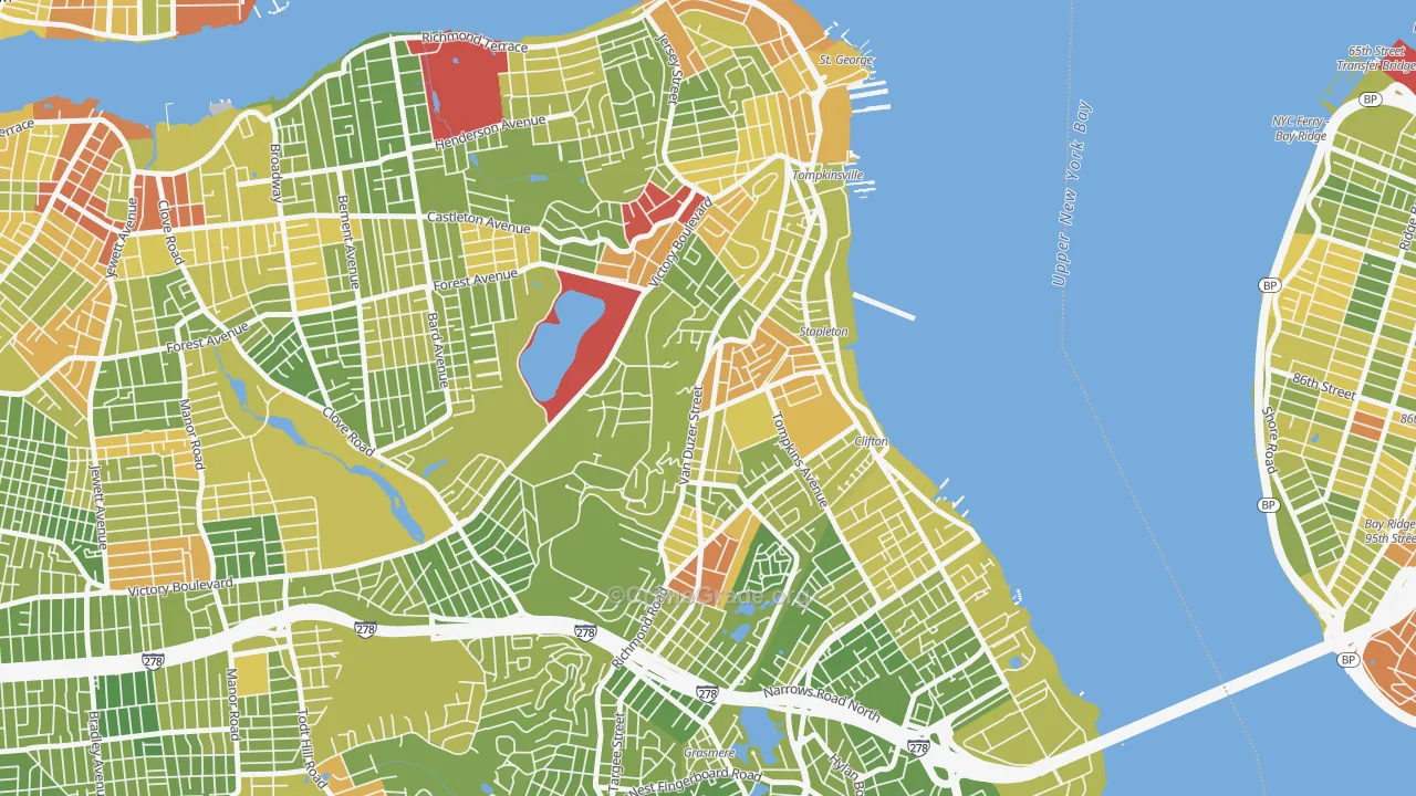 Clifton, Staten Island, NY Map of Drug-Related Crime Rates