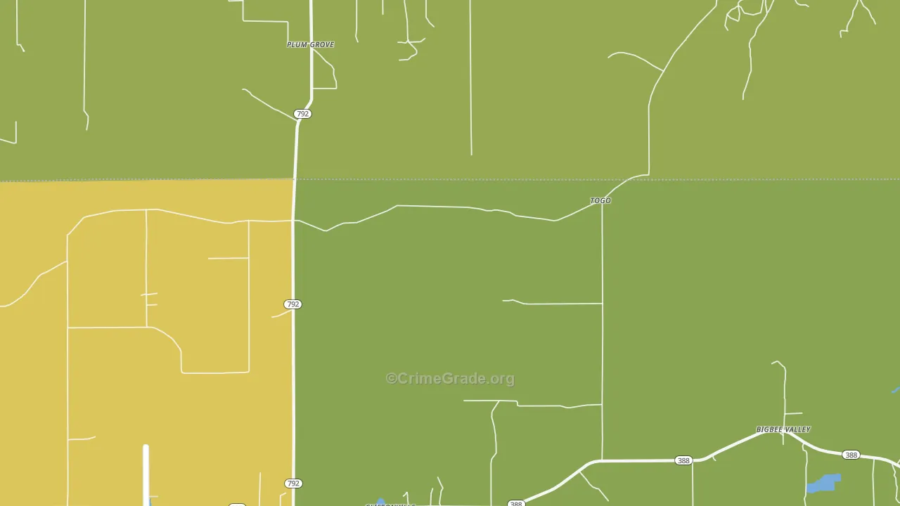 Cliftonville, MS Map of Drug-Related Crime Rates