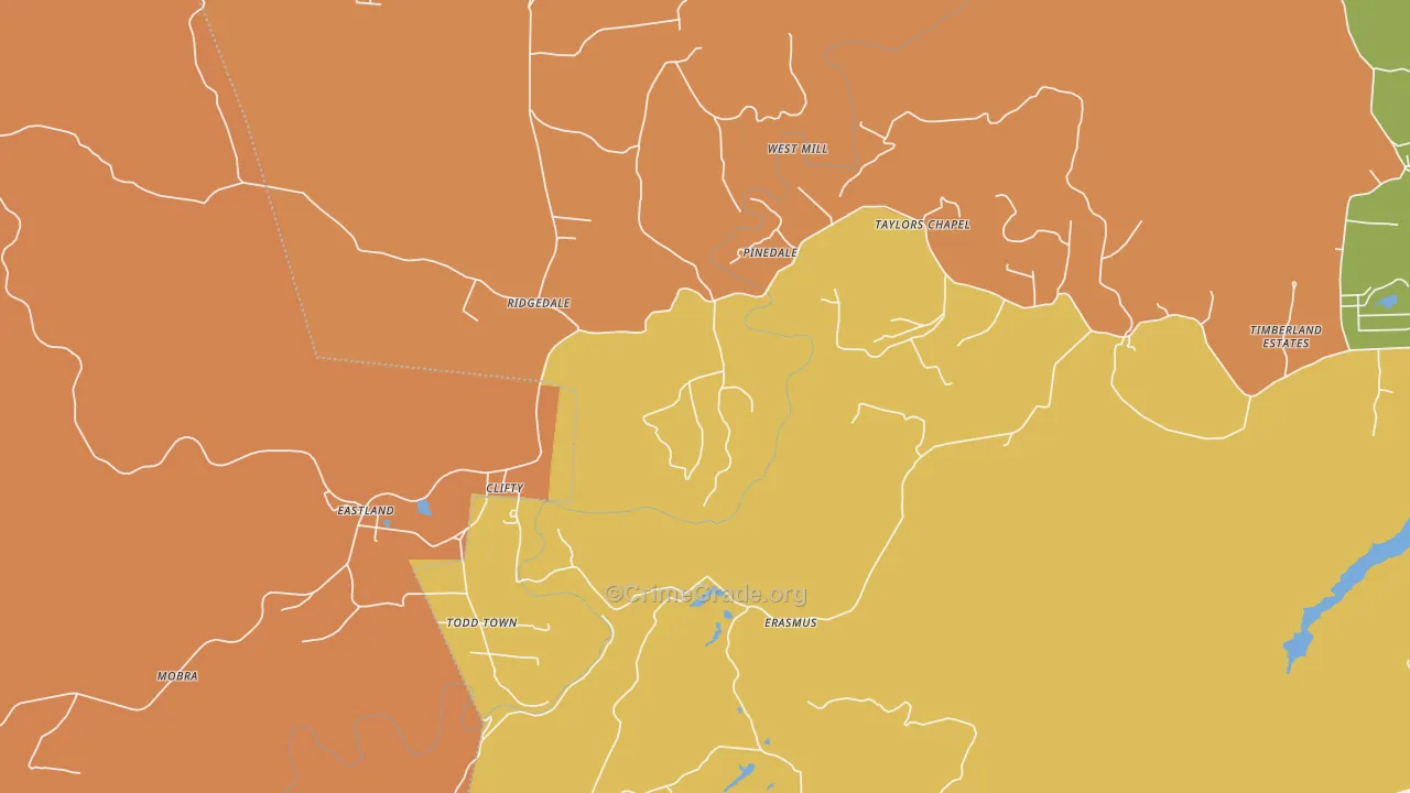 Clifty, TN Map of Drug-Related Crime Rates