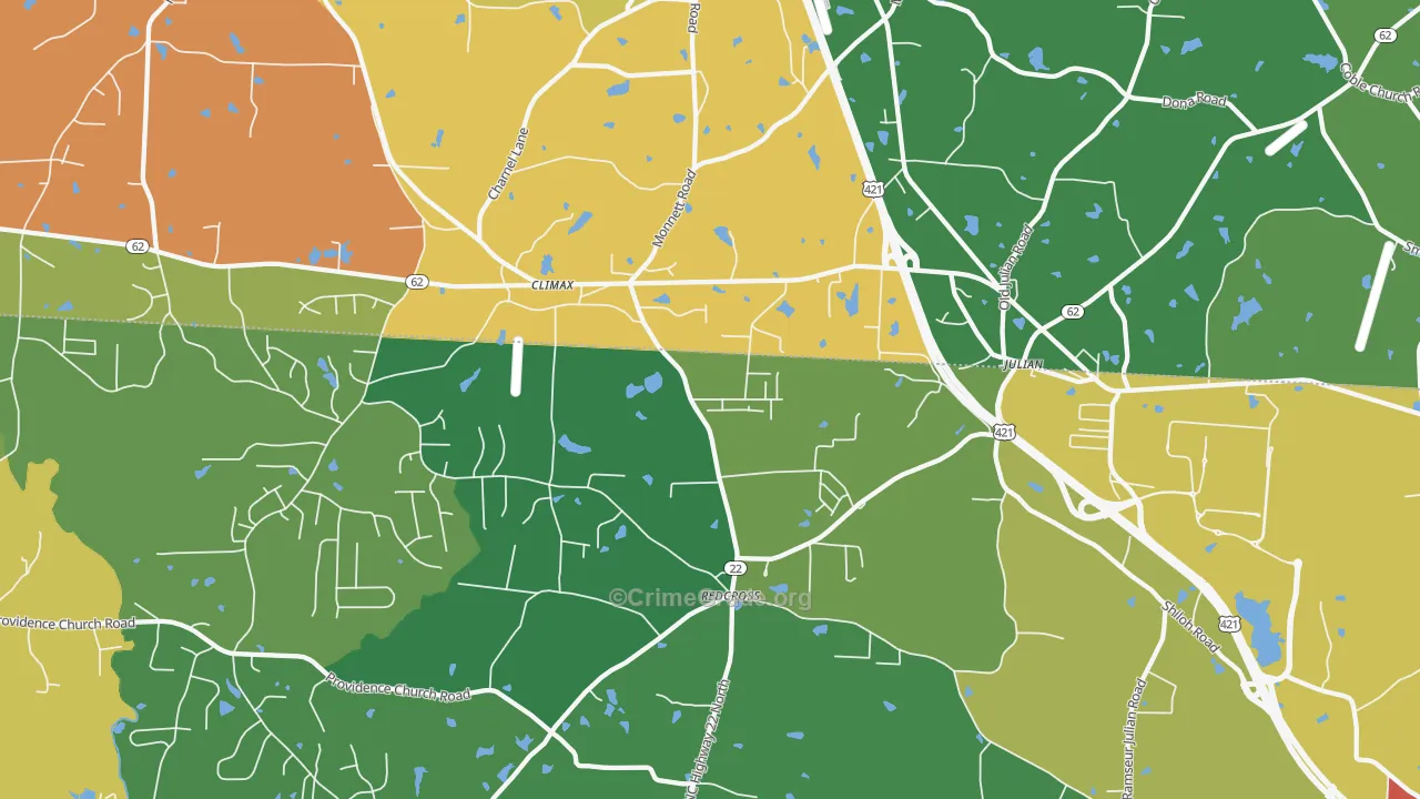 Climax, NC Map of Drug-Related Crime Rates