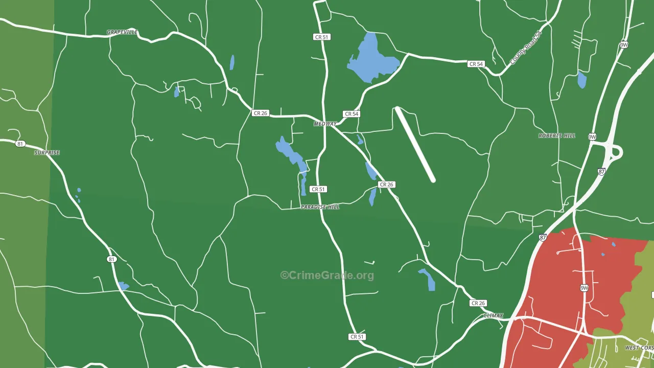 Climax, NY Map of Drug-Related Crime Rates