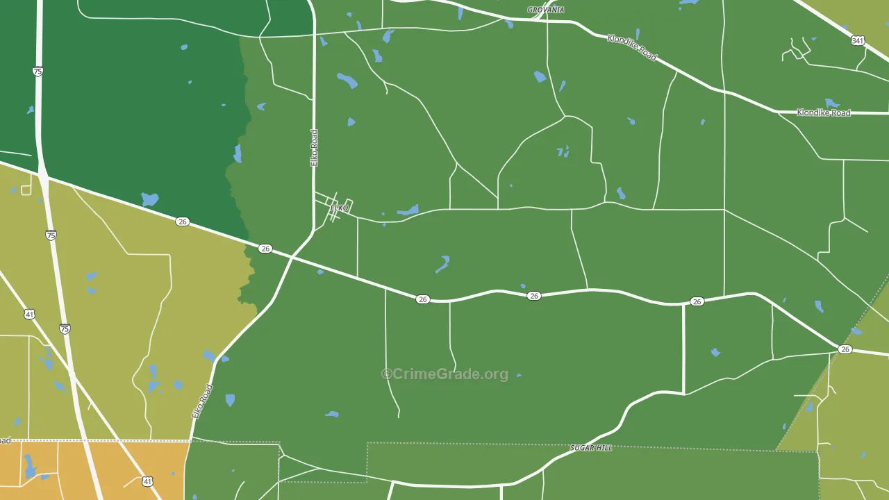 Clinchfield, GA Map of Drug-Related Crime Rates