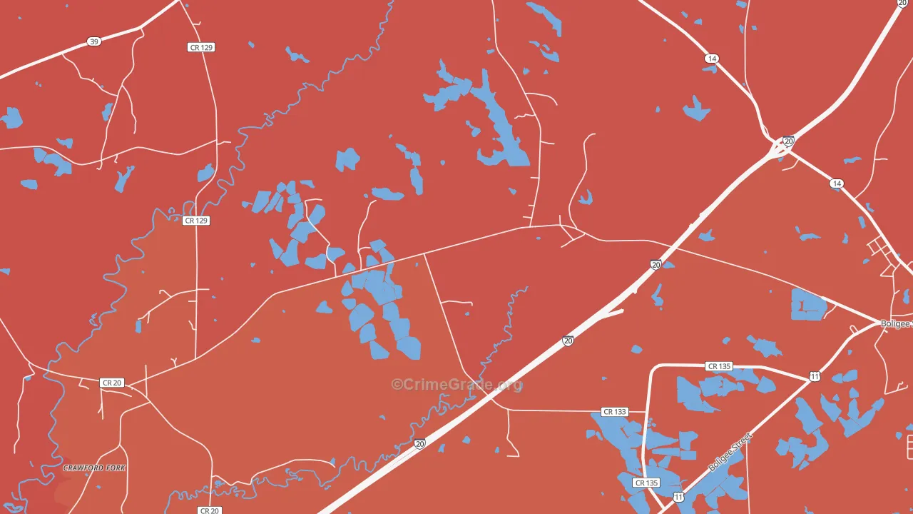 Clinton, AL Map of Drug-Related Crime Rates
