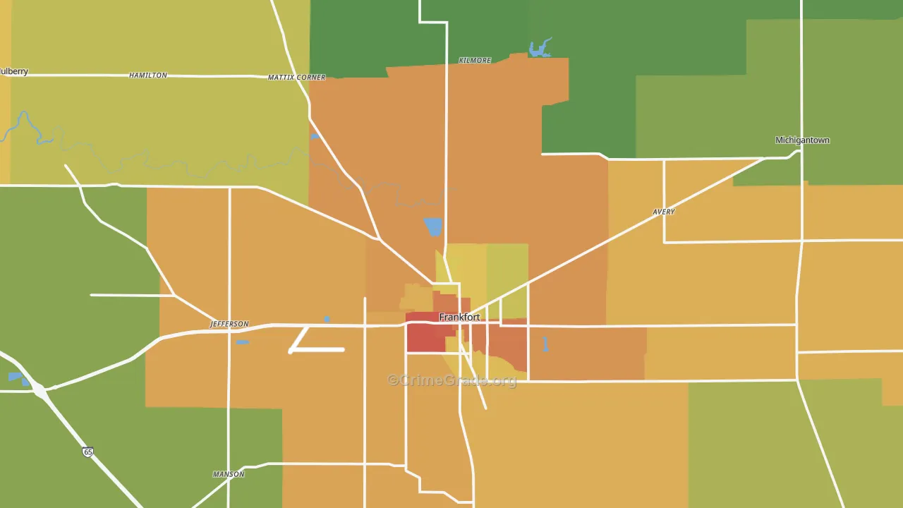 Clinton County, IN Map of Drug-Related Crime Rates