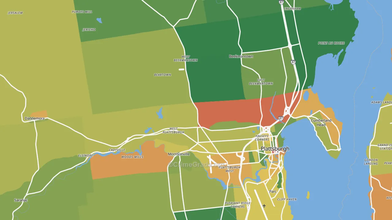 Clinton County, NY Map of Drug-Related Crime Rates