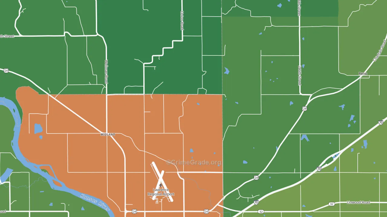 Clinton, KS Map of Drug-Related Crime Rates