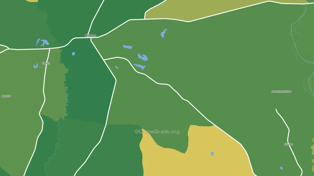 Clinton, LA Map of Drug-Related Crime Rates