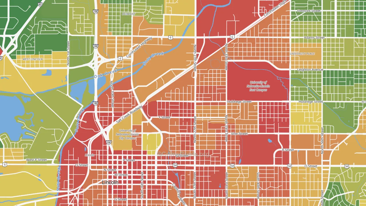 Clinton, Lincoln, NE Map of Drug-Related Crime Rates