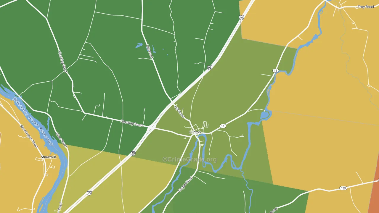 Clinton, ME Map of Drug-Related Crime Rates