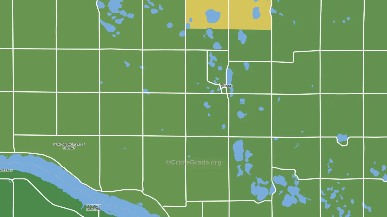 Clinton, MN Map of Drug-Related Crime Rates