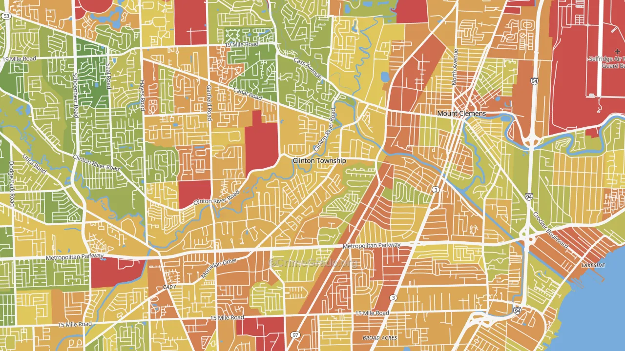 Clinton Township, MI Map of Drug-Related Crime Rates