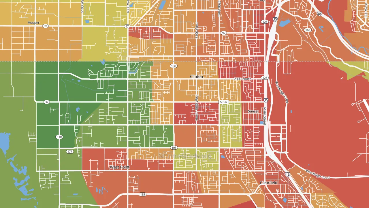 Clinton, UT Map of Drug-Related Crime Rates