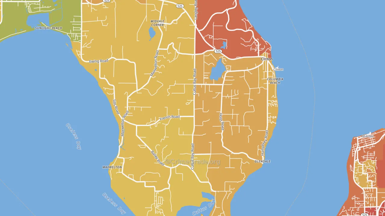 Clinton, WA Map of Drug-Related Crime Rates