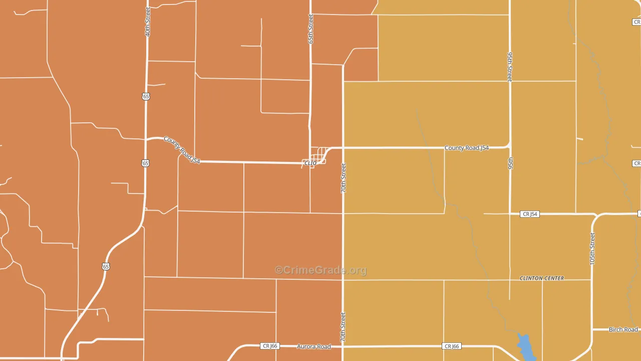 Clio, IA Map of Drug-Related Crime Rates