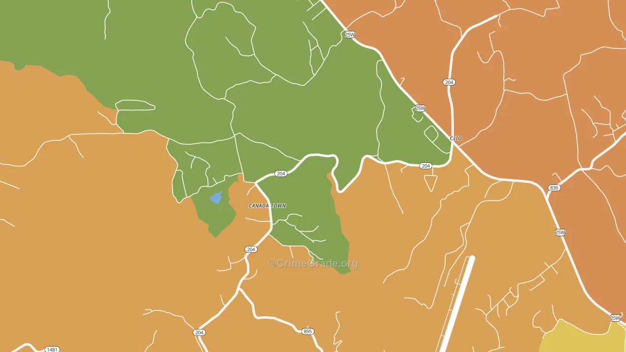 Clio, KY Map of Drug-Related Crime Rates