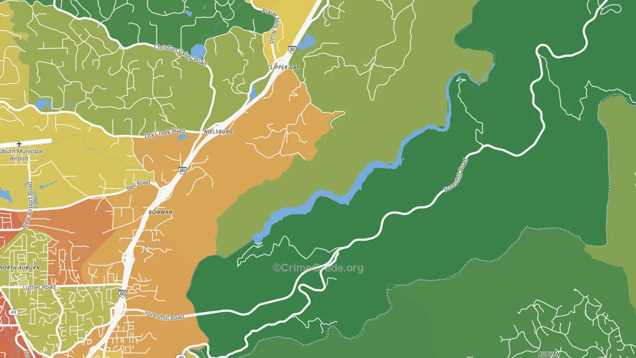 Clipper Gap, CA Map of Drug-Related Crime Rates