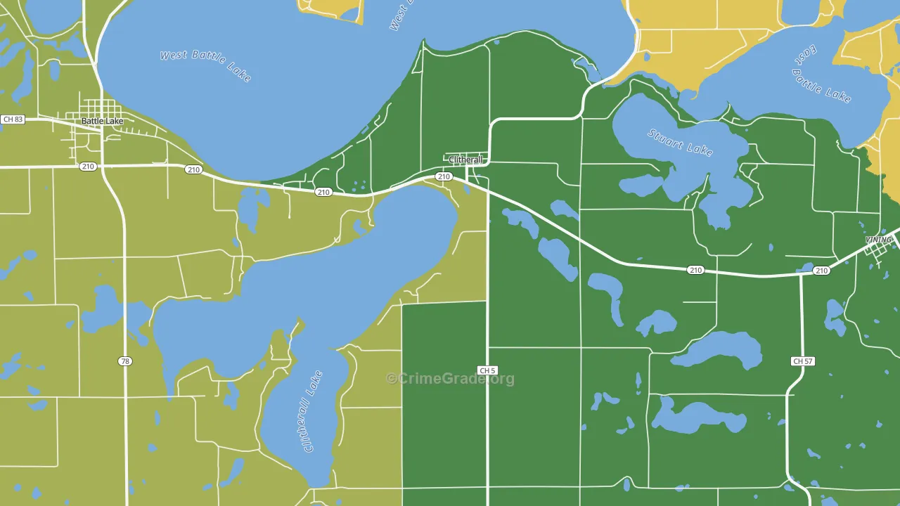 Clitherall, MN Map of Drug-Related Crime Rates