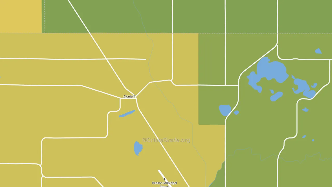 Clontarf, MN Map of Drug-Related Crime Rates
