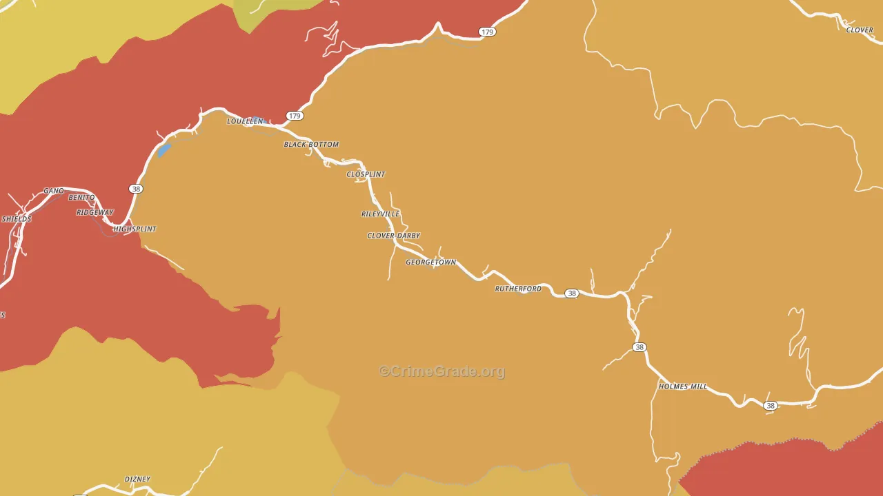 Closplint, KY Map of Drug-Related Crime Rates