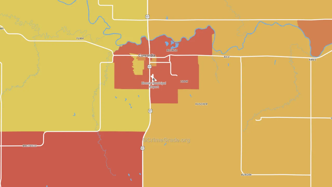 Cloud County, KS Map of Drug-Related Crime Rates