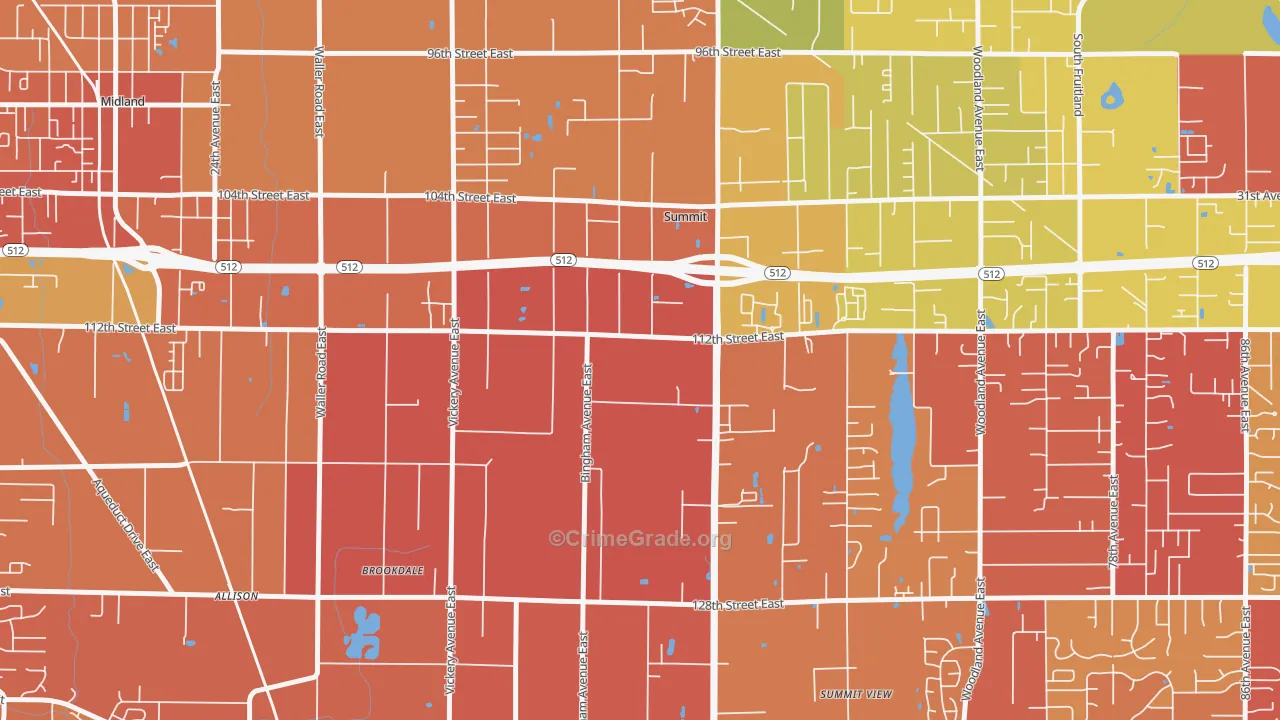 Clover Creek, WA Map of Drug-Related Crime Rates