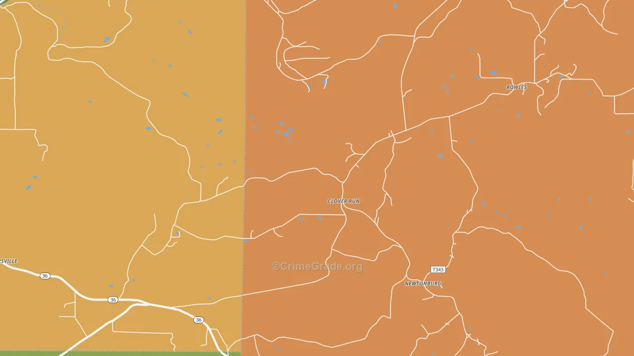 Clover Run, PA Map of Drug-Related Crime Rates