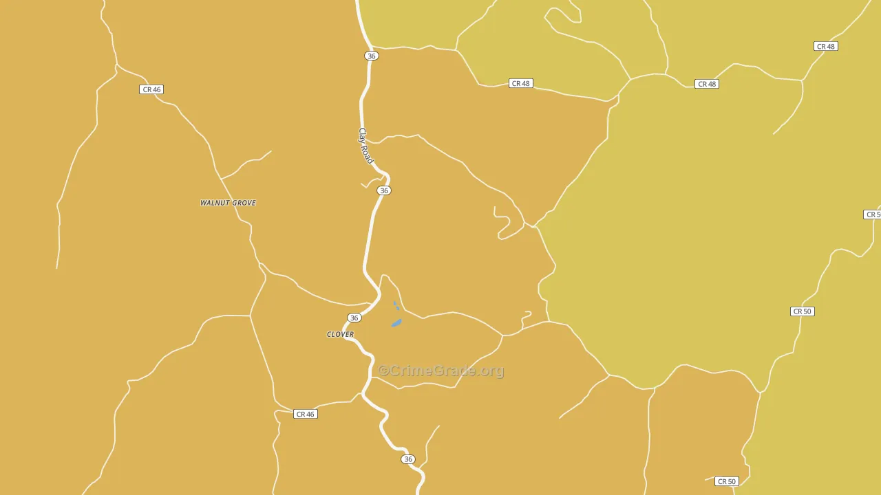 Clover, WV Map of Drug-Related Crime Rates