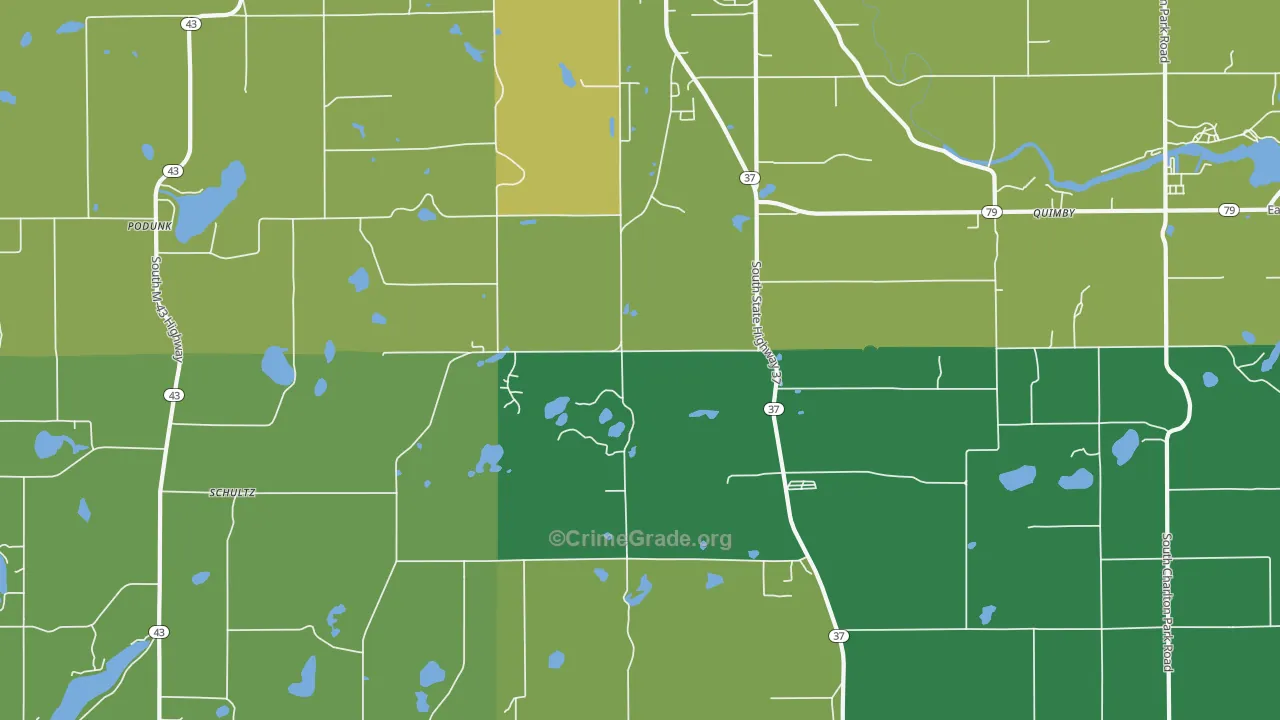 Cloverdale, MI Map of Drug-Related Crime Rates