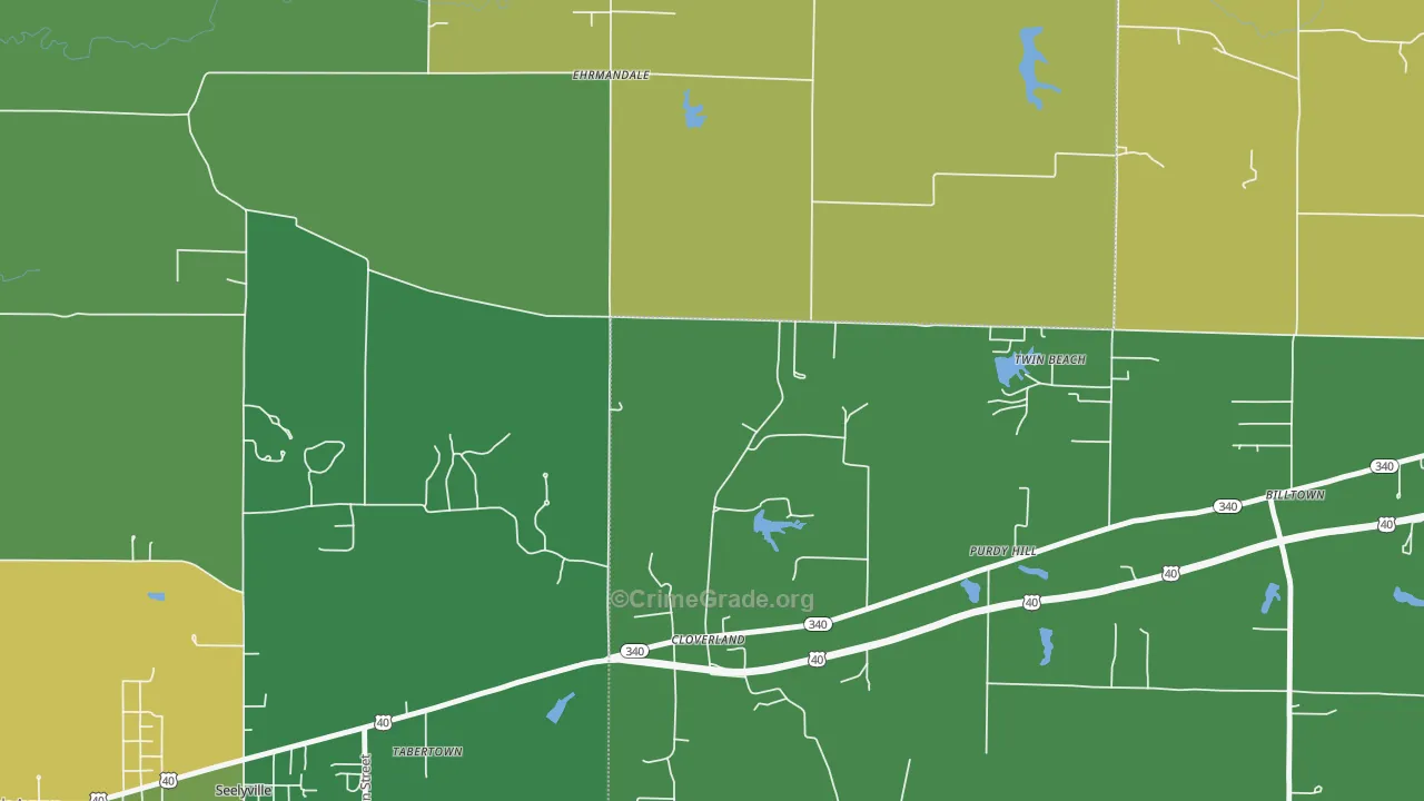 Cloverland, IN Map of Drug-Related Crime Rates