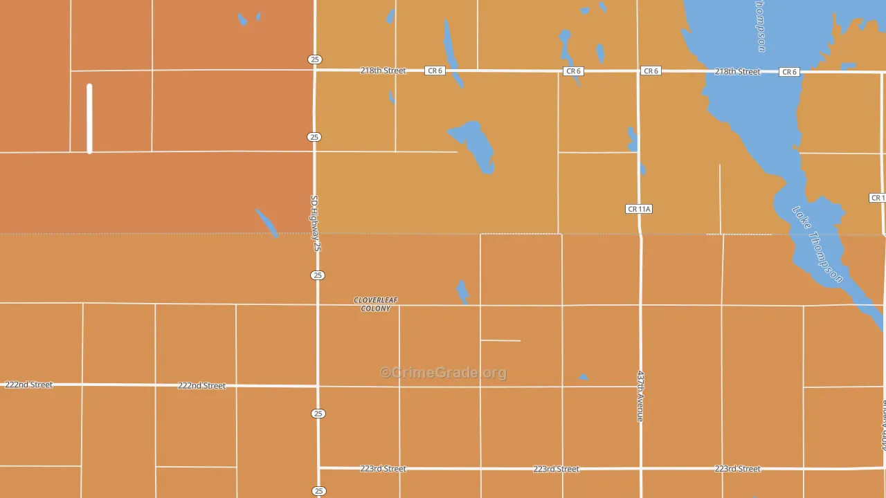 Cloverleaf Colony, SD Map of Drug-Related Crime Rates