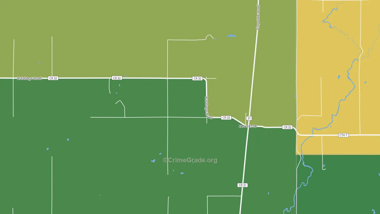 Cloverton, MN Map of Drug-Related Crime Rates
