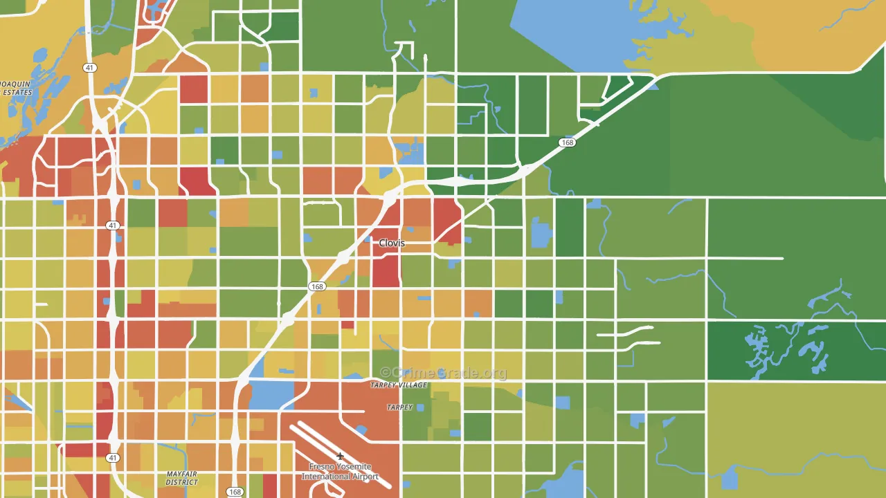 Clovis, CA Map of Drug-Related Crime Rates
