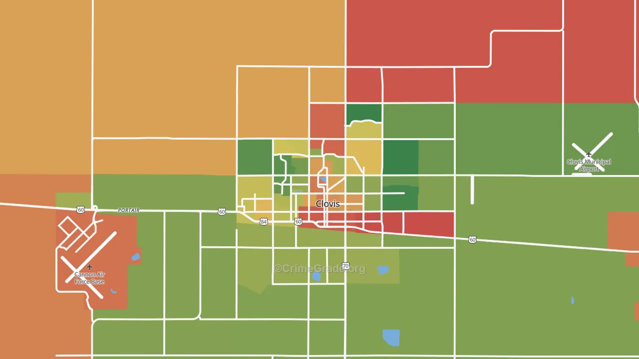 Clovis, NM Map of Drug-Related Crime Rates