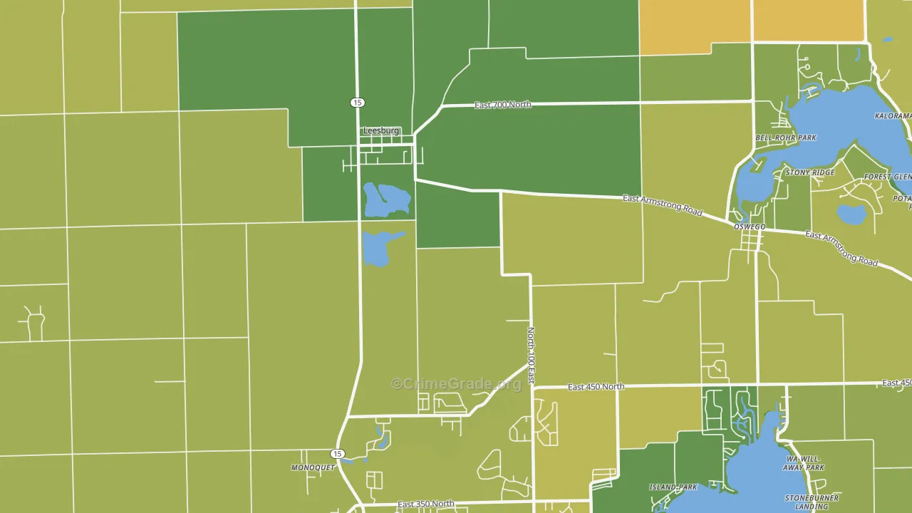 Clunette, IN Map of Drug-Related Crime Rates