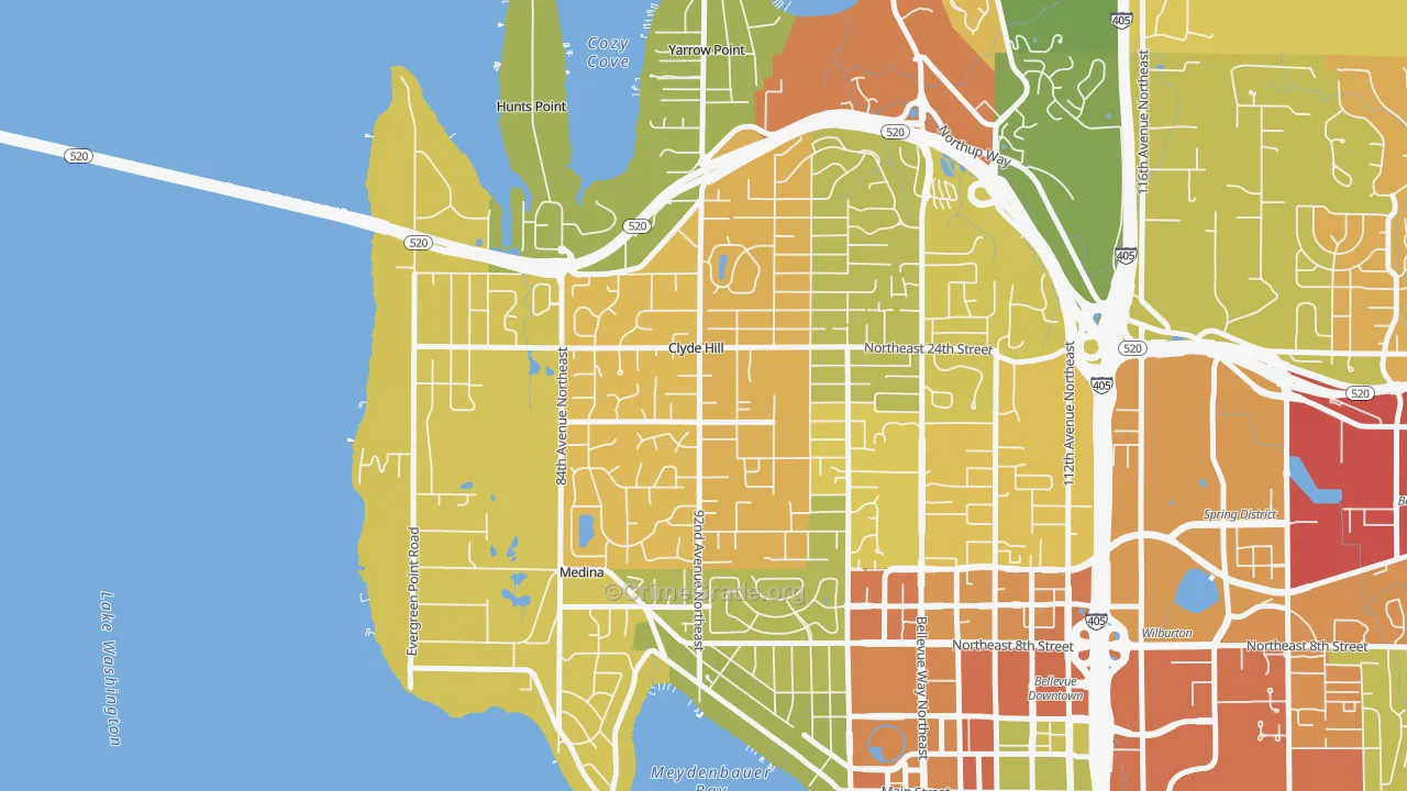 Clyde Hill, WA Map of Drug-Related Crime Rates