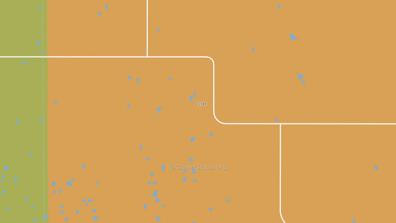 Clyde, ND Map of Drug-Related Crime Rates
