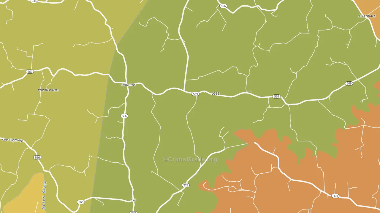 Coakley, KY Map of Drug-Related Crime Rates