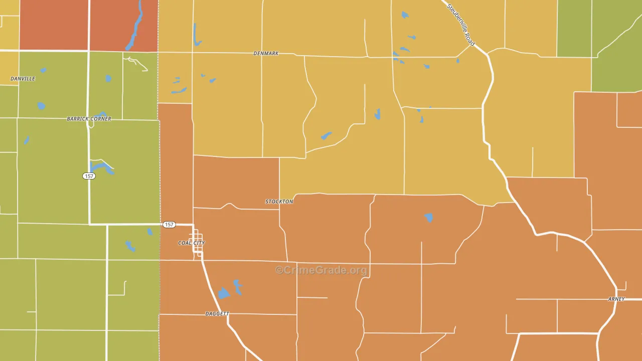 Coal City, IN Map of Drug-Related Crime Rates