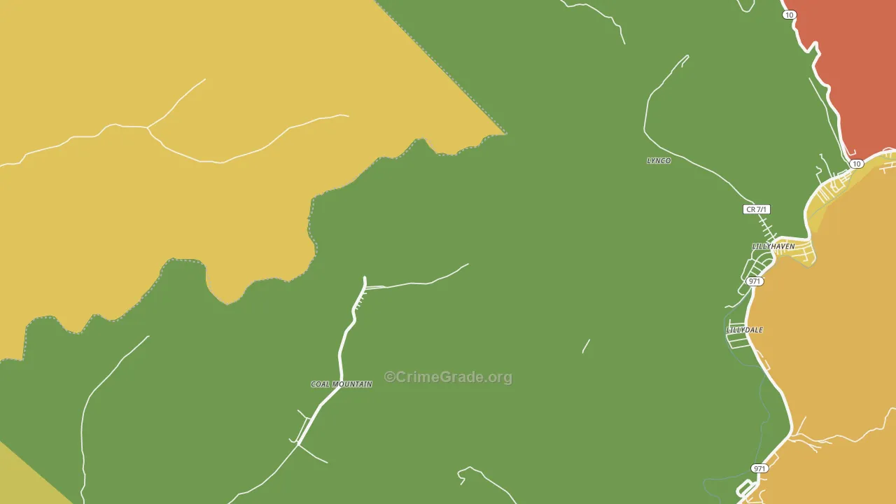 Coal Mountain, WV Map of Drug-Related Crime Rates