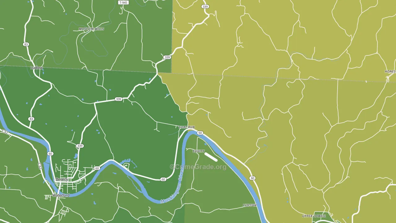 Coal Run, OH Map of Drug-Related Crime Rates