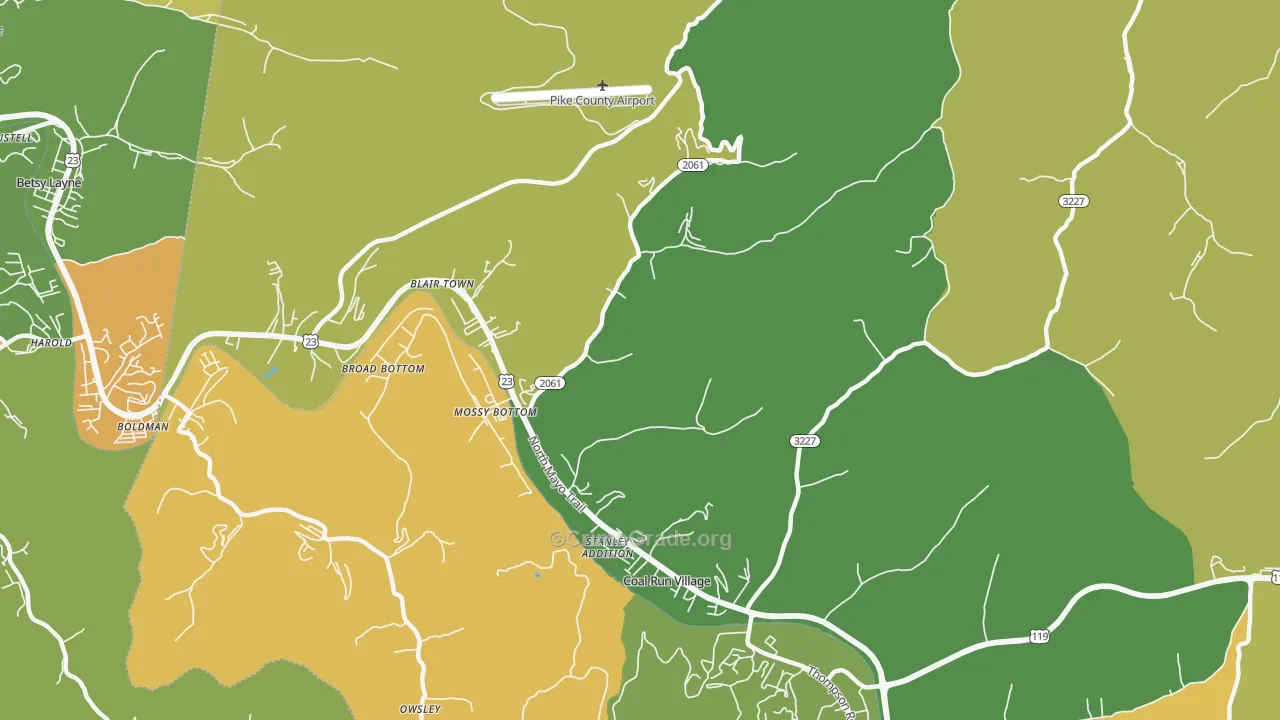 Coal Run Village, KY Map of Drug-Related Crime Rates