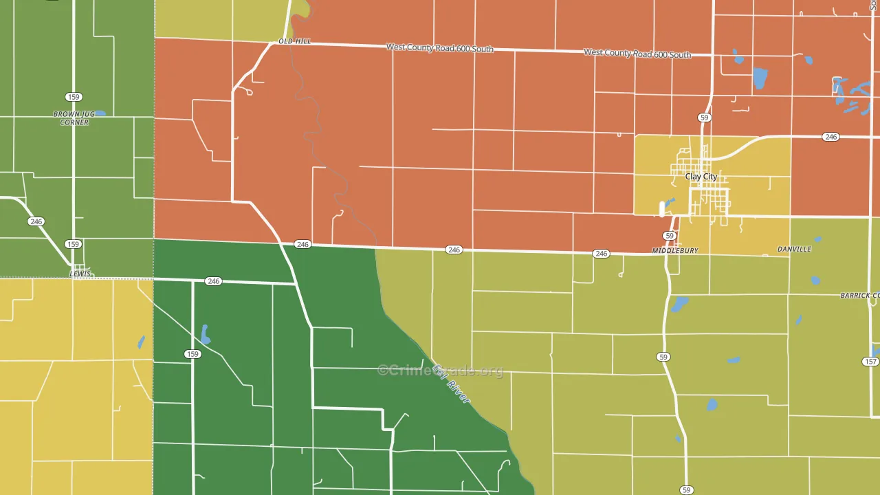 Coalmont, IN Map of Drug-Related Crime Rates