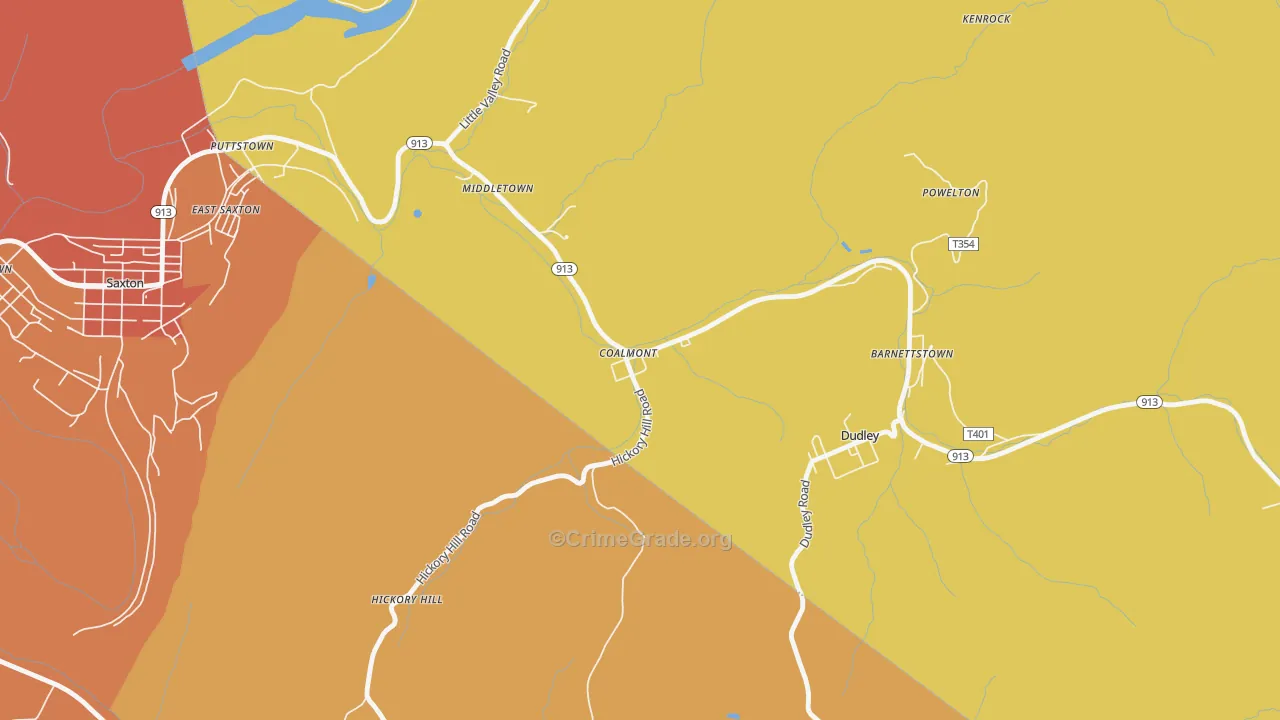 Coalmont, PA Map of Drug-Related Crime Rates