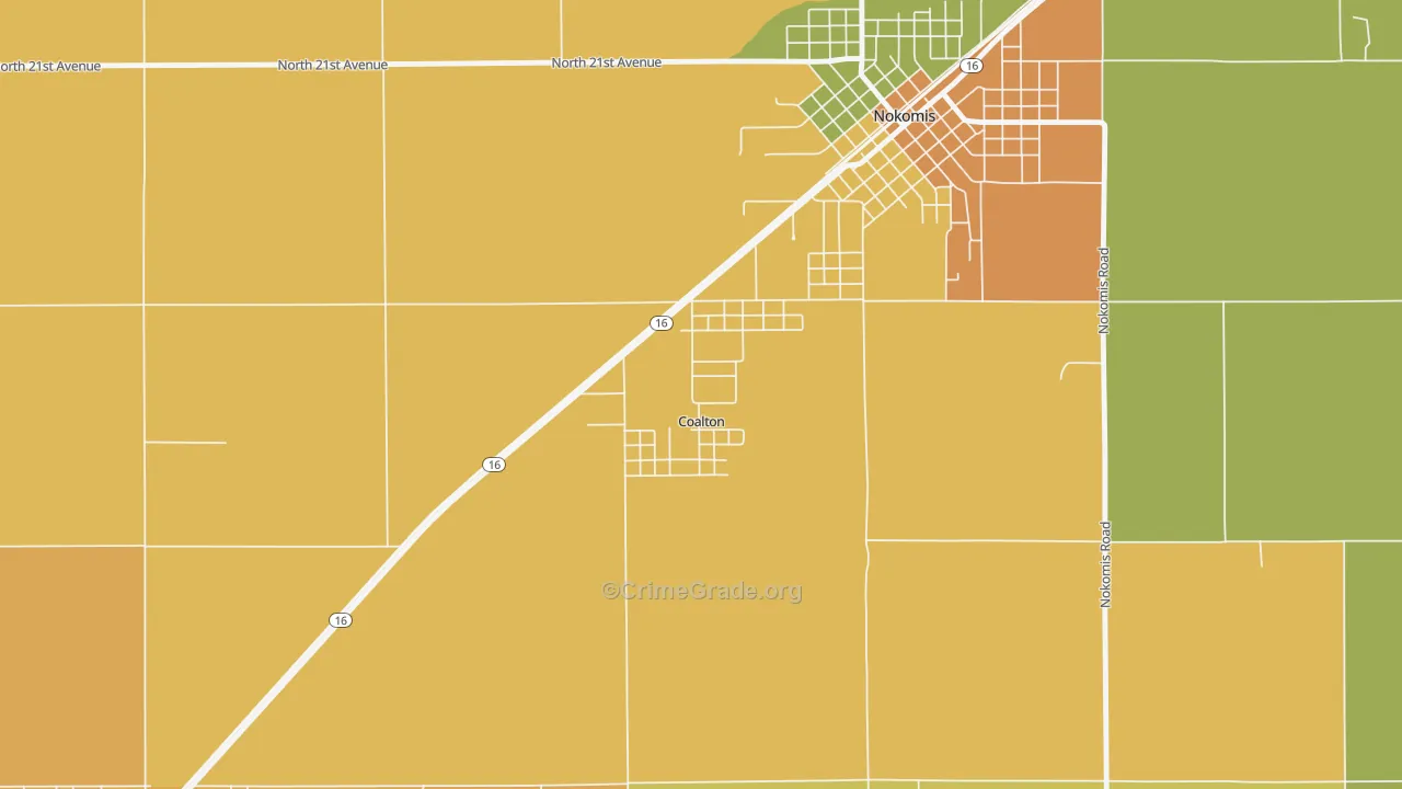 Coalton, IL Map of Drug-Related Crime Rates