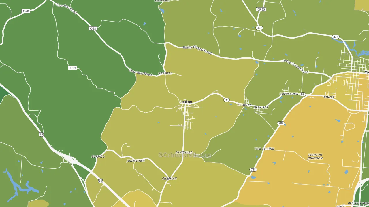 Coalton, OH Map of Drug-Related Crime Rates