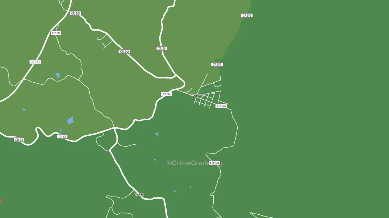 Coalton, WV Map of Drug-Related Crime Rates