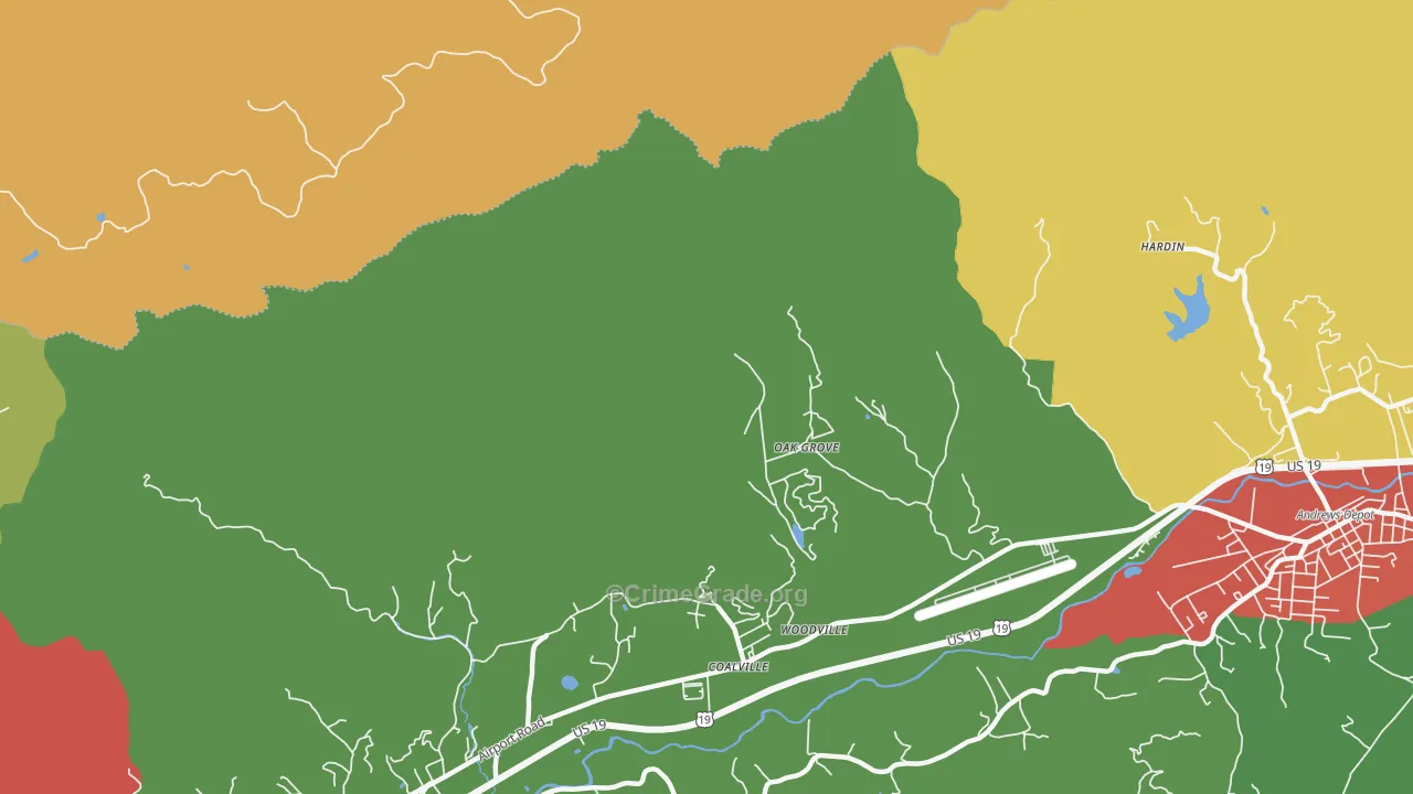 Coalville, NC Map of Drug-Related Crime Rates